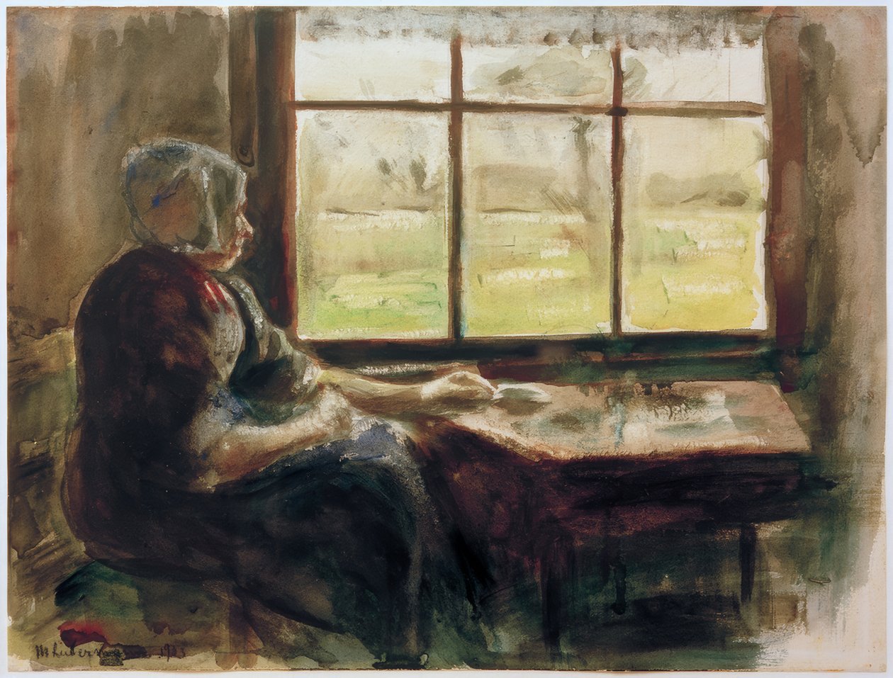 Donna olandese alla finestra da Max Liebermann