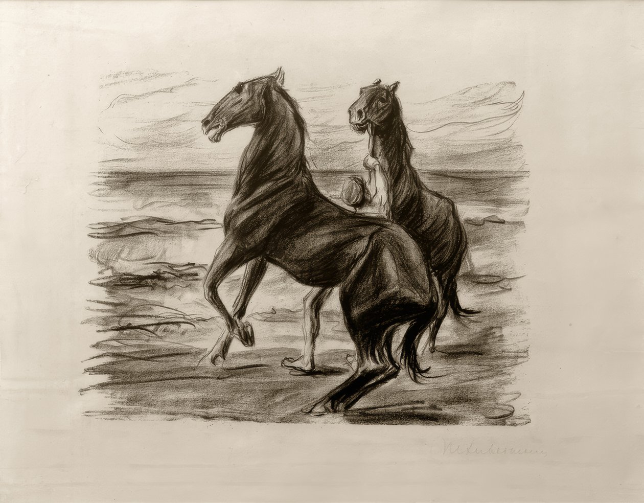Cavalli in salita da Max Liebermann