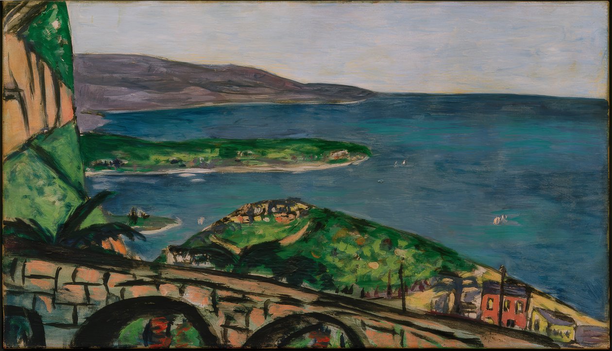 Vista su Cap Martin, blu da Max Beckmann
