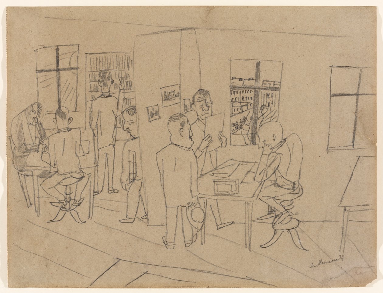 Sala della redazione da Max Beckmann