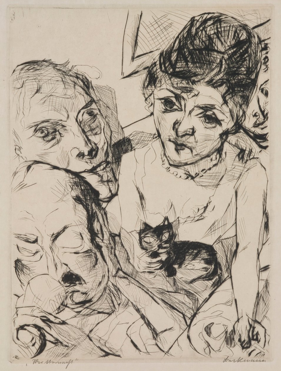 Sera (Autoritratto con i Battenberg), tavola 10 dal portfolio “Volti” da Max Beckmann