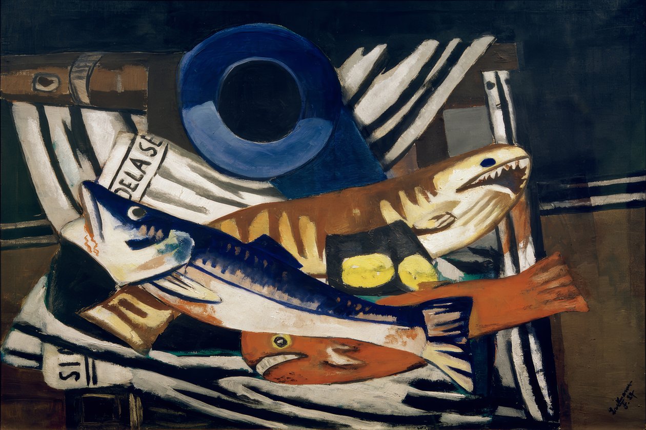 Grande natura morta di pesci da Max Beckmann
