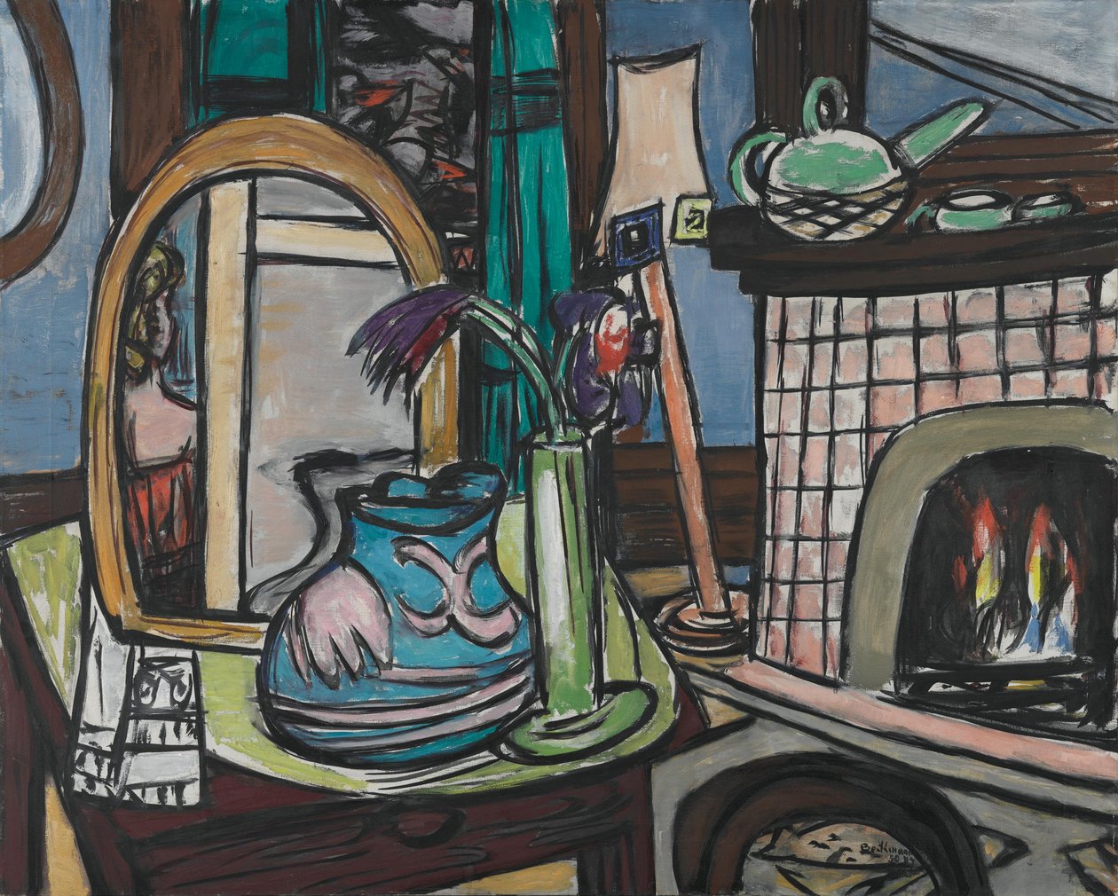 Grande natura morta con piccioni da Max Beckmann