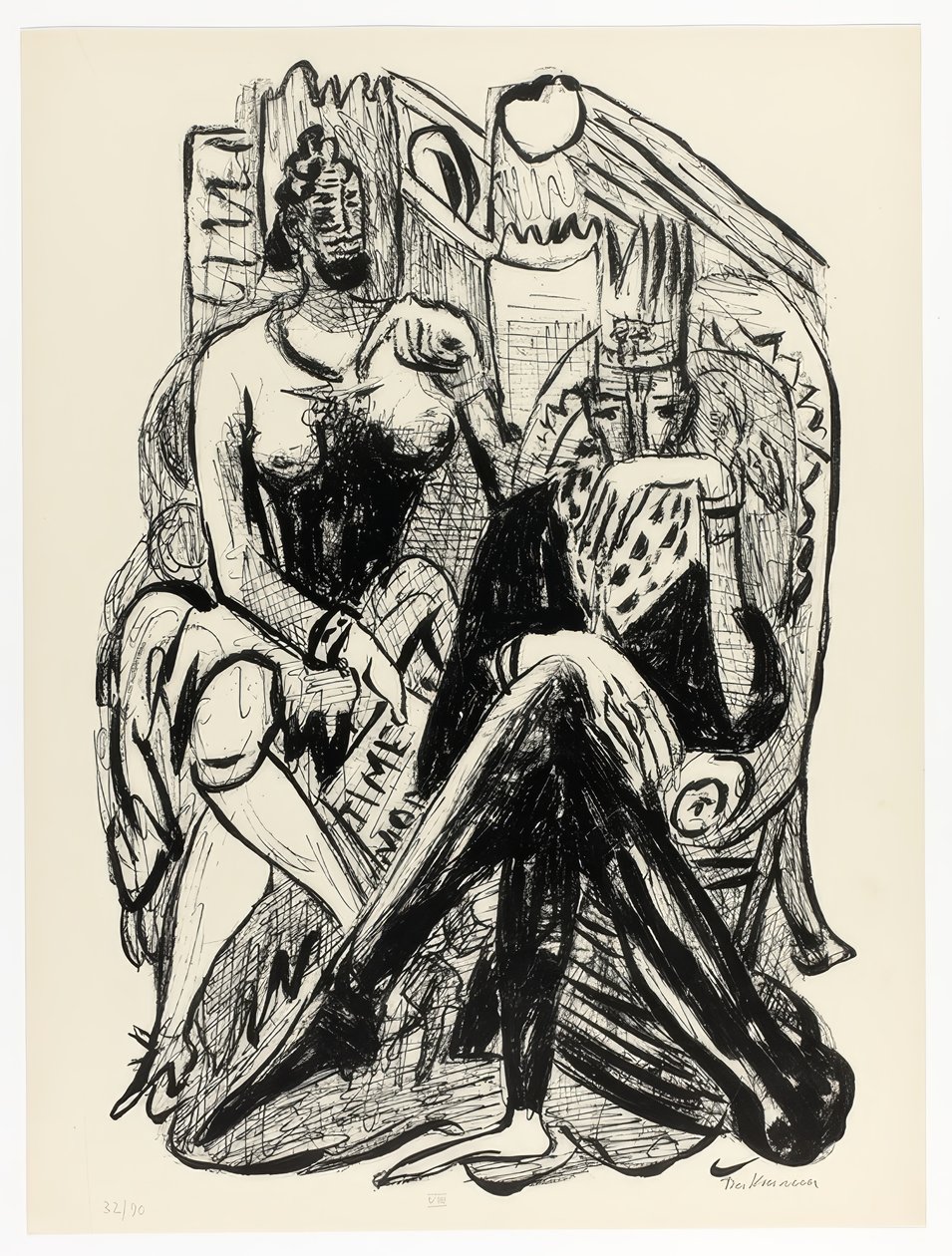 Re e demagogo, tavola otto da Day and Dream da Max Beckmann
