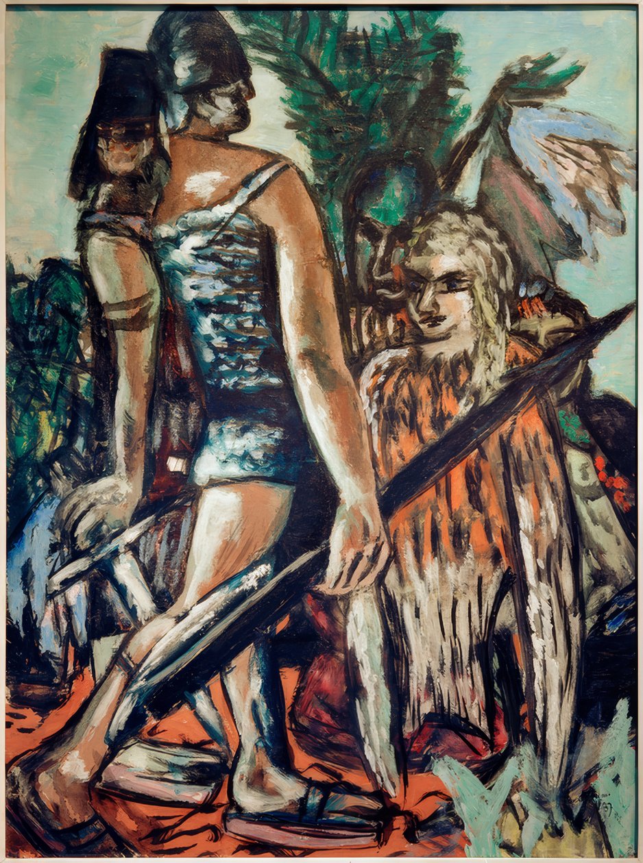 Guerriero e donna uccello da Max Beckmann