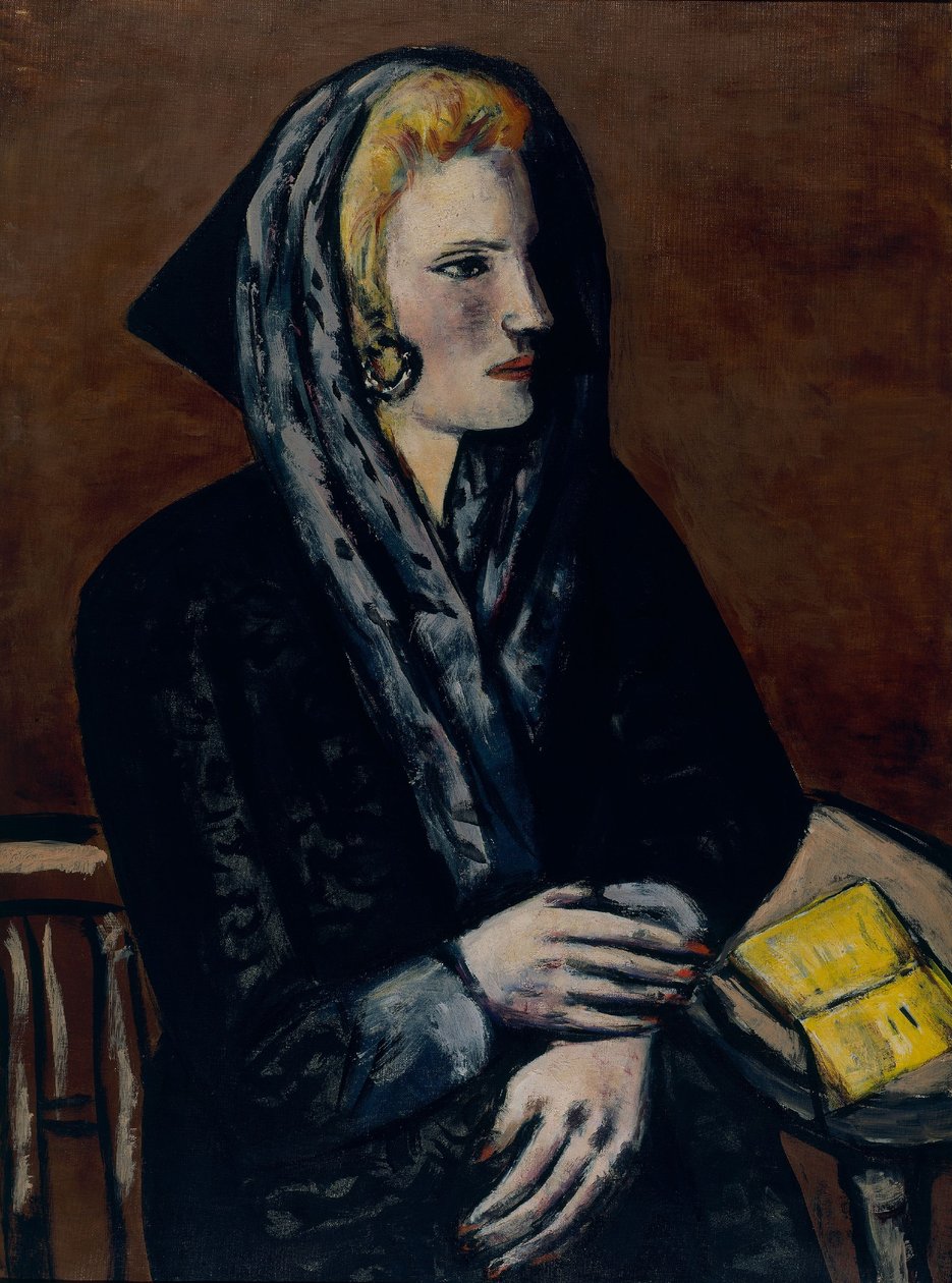 Signora con cappuccino grigio da Max Beckmann
