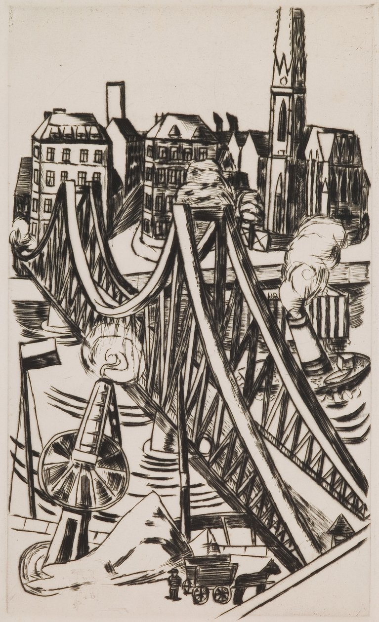 Grande ponte ("Eiserner Steg" a Francoforte sul Meno) da Max Beckmann