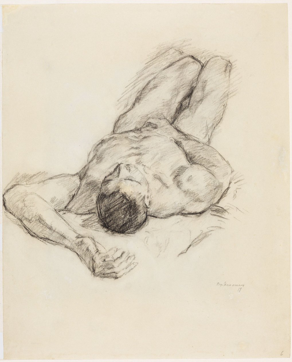 Nudo maschile disteso da Max Beckmann