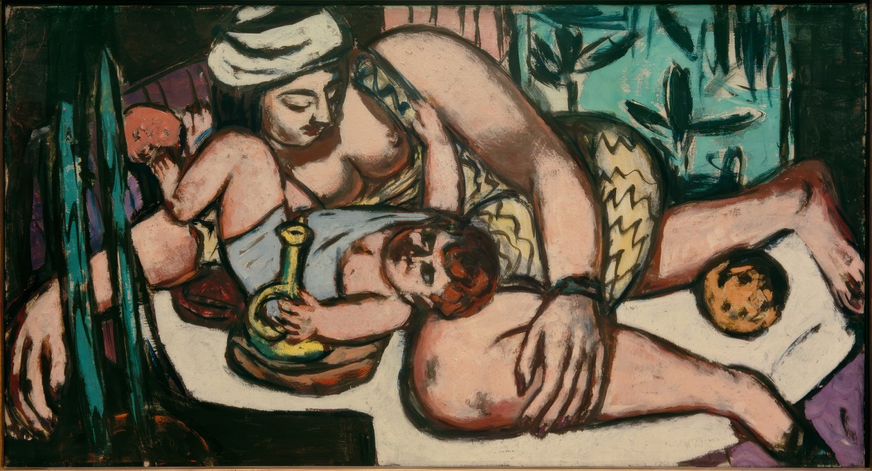 Madre con bambino che gioca da Max Beckmann