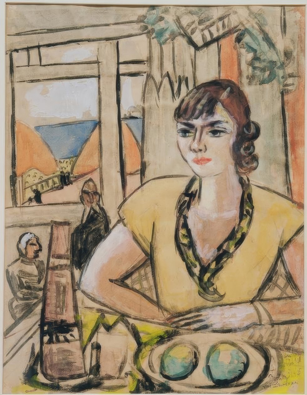 Ritratto di Quappi al caffè sulla spiaggia da Max Beckmann