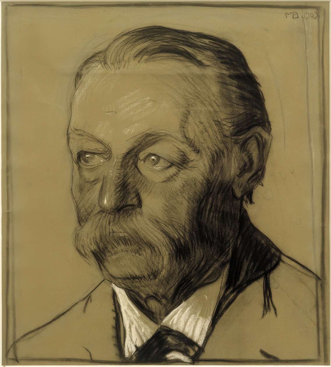 Ritratto dello zio Friedrich Beckmann, mezzo profilo a sinistra da Max Beckmann