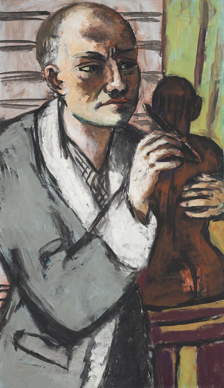 Autoritratto con vestaglia grigia da Max Beckmann