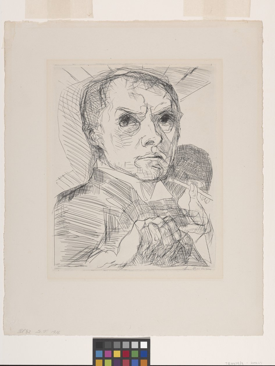 Autoritratto con stilo (Selbstbildnis Mit Griffel) da Max Beckmann