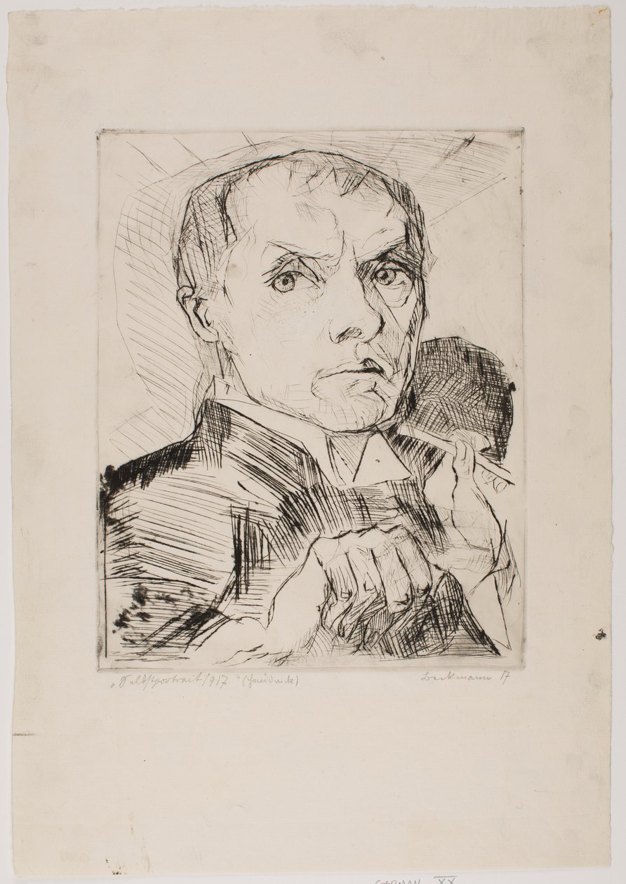 Autoritratto con stilo, tavola 19 da "Volti" da Max Beckmann