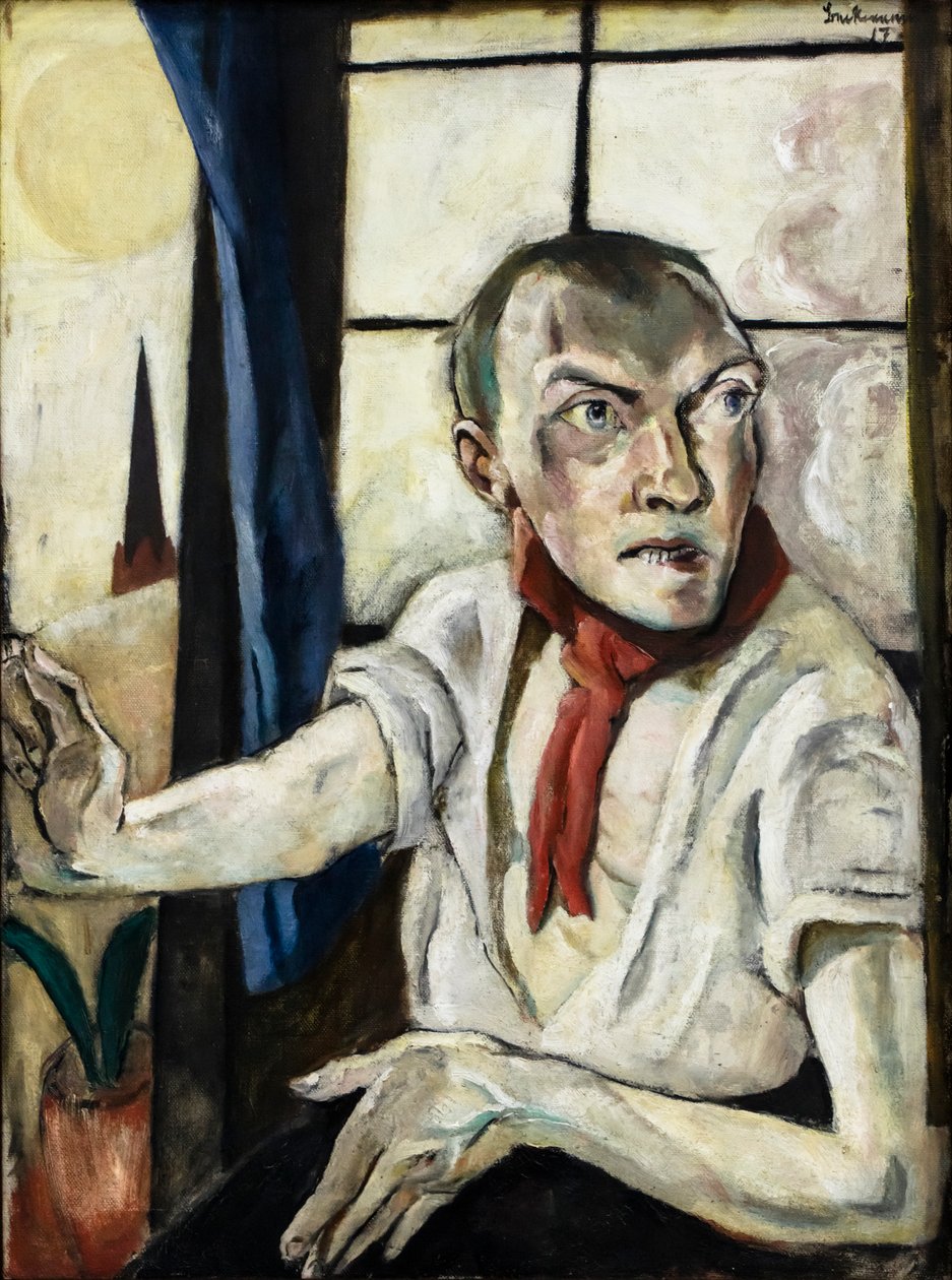 Autoritratto con sciarpa rossa da Max Beckmann