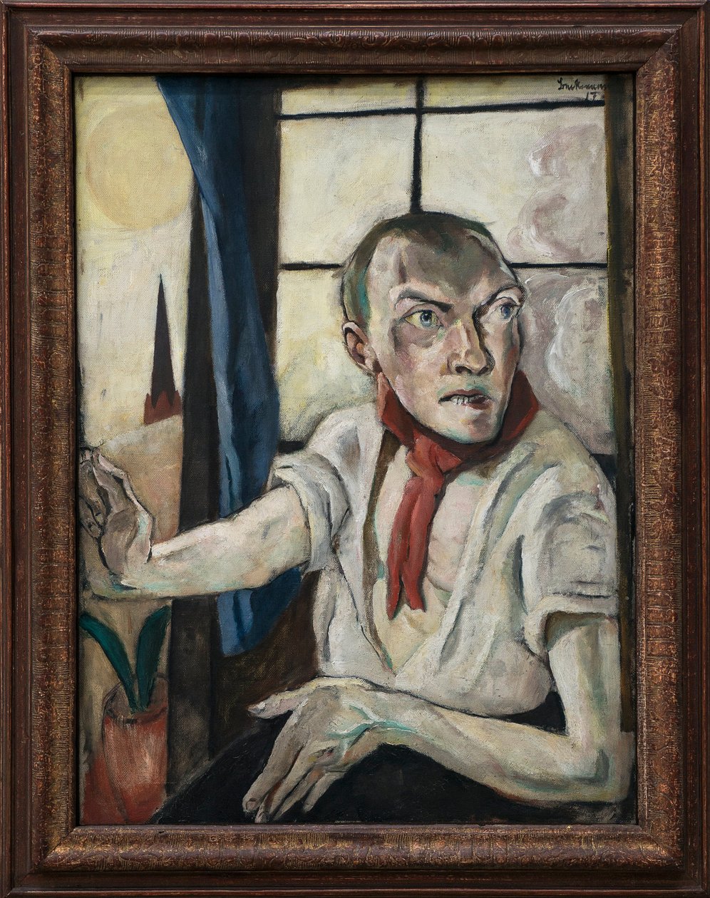 Autoritratto con sciarpa rossa da Max Beckmann