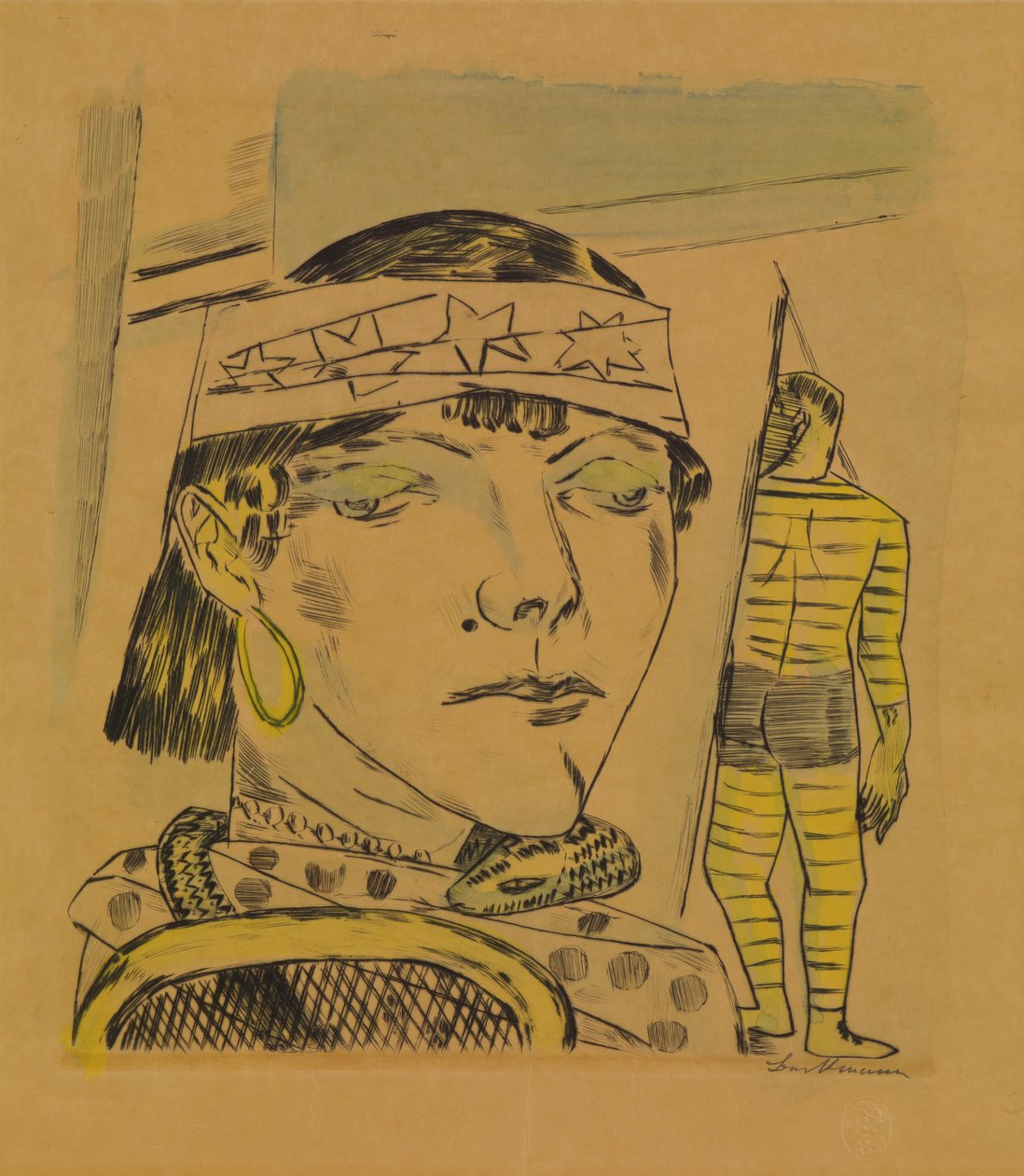 Schlangenfrau, von der Jahresmesse da Max Beckmann