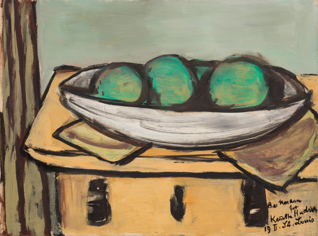 Natura morta con un grande frutto verde da Max Beckmann