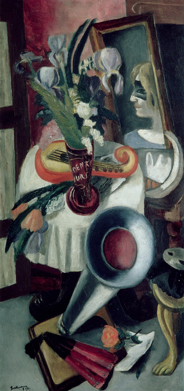 Natura morta con grammofono e iris da Max Beckmann