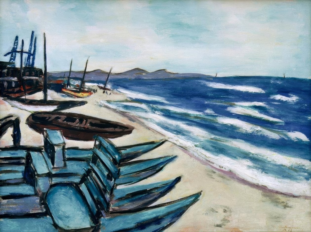 Spiaggia con barche sulla Riviera da Max Beckmann