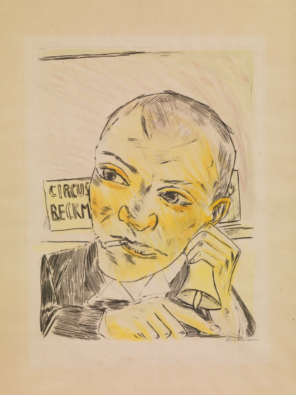 Der Ausrufer, von Der Jahrmarkt da Max Beckmann