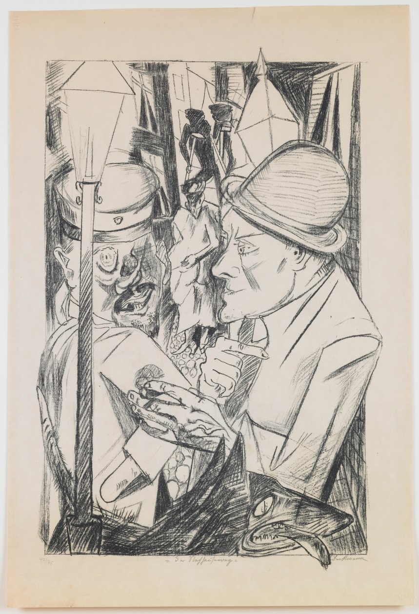La via di casa, tavola 2 dalla serie "Inferno" da Max Beckmann