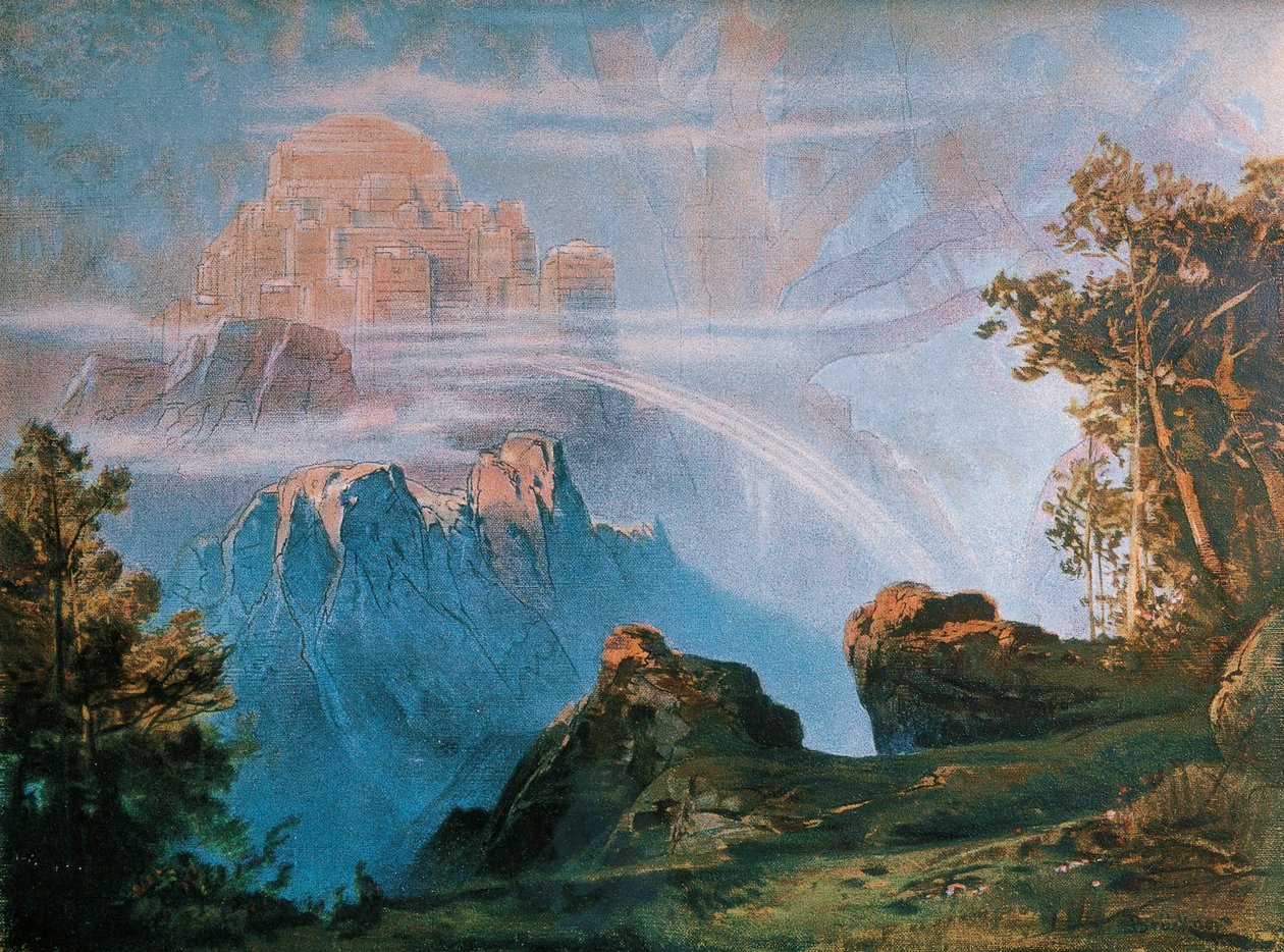 Germania, Bayreuth, Walhalla, fondale per la scenografia dell