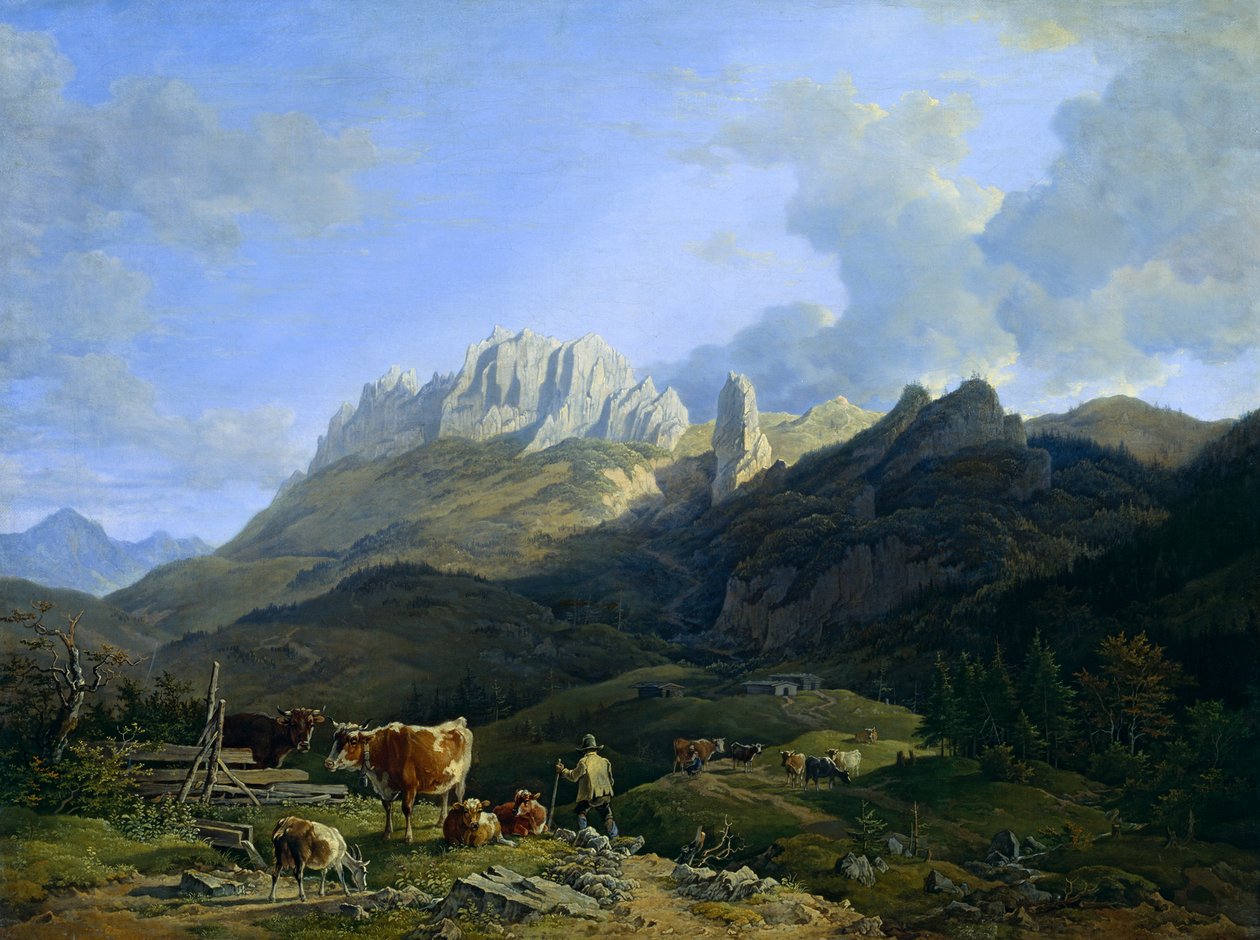 Paesaggio alpino con Kampenwand da Max Joseph Wagenbauer