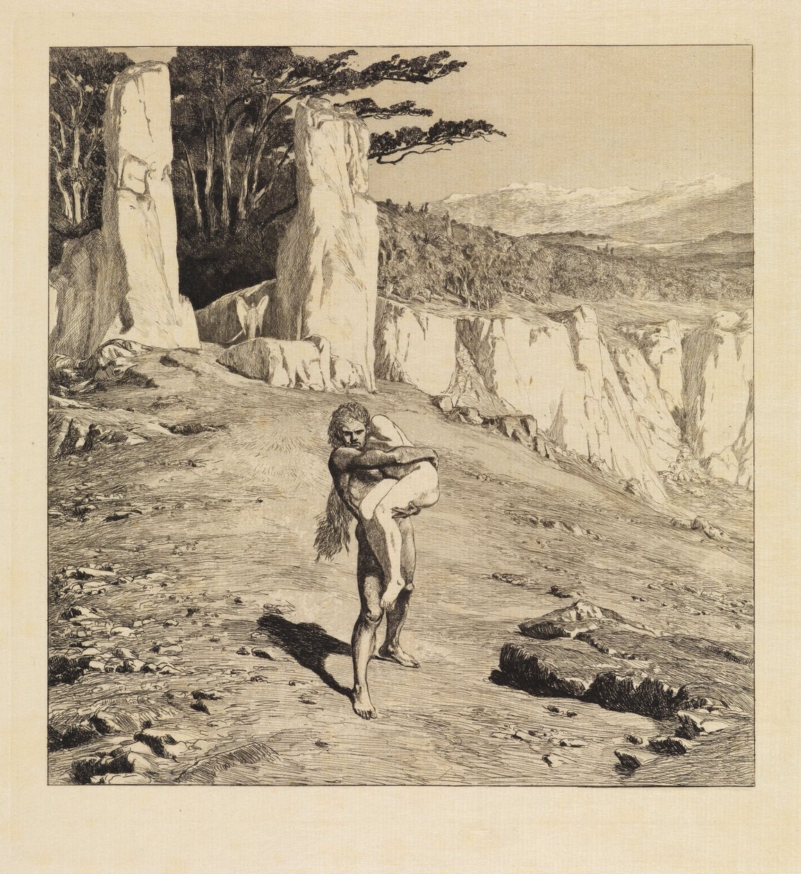 Adamo (Eva e il futuro, opus III, tavola 5) da Max Klinger