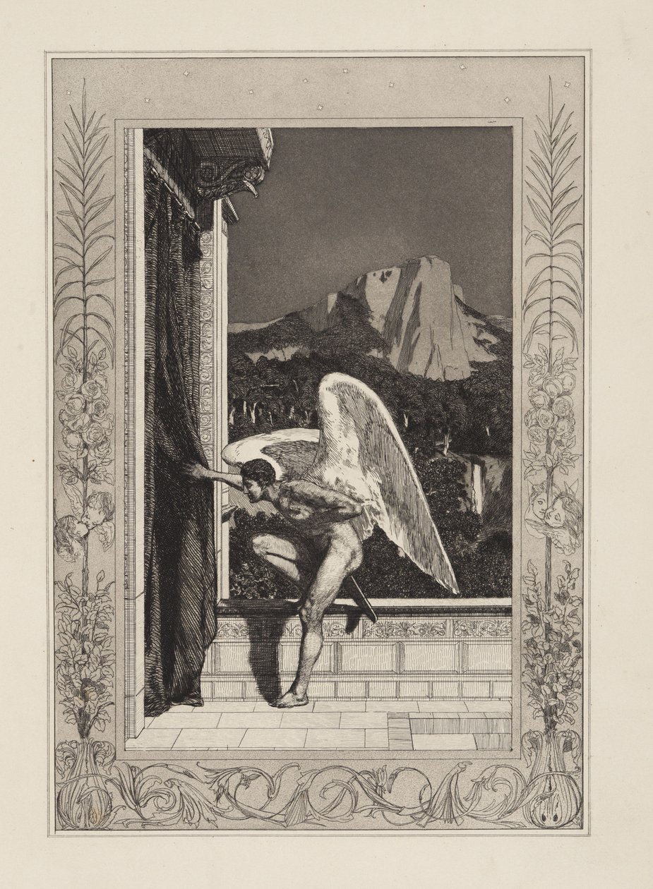 Amore in arrivo (Amore e Psiche, Opus V, tavola 12) da Max Klinger