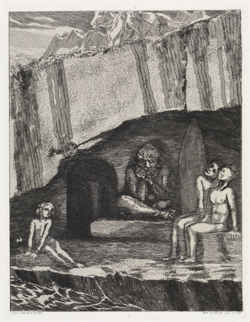 La caverna (Tenda, Opus XIV, Parte II, n. 37) da Max Klinger