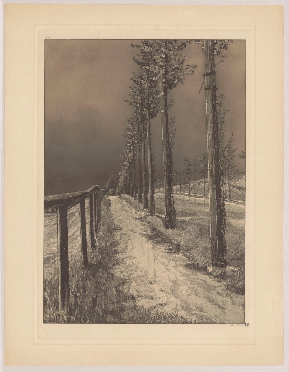 La strada, tav. 2, Quattro paesaggi, op. VII da Max Klinger