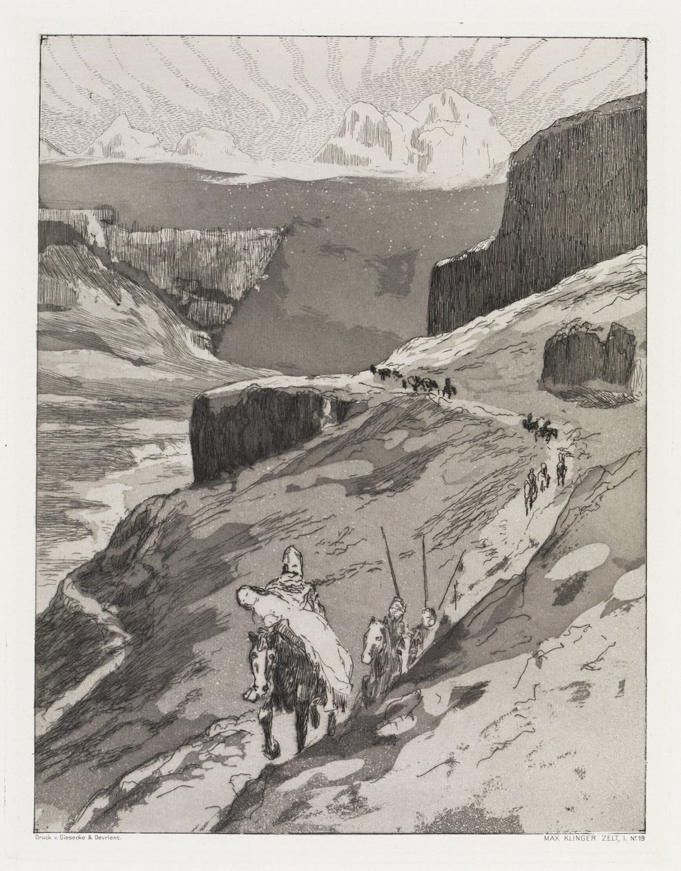 Attraverso le montagne (Zelt, Opus XIV, Parte I, n. 19) da Max Klinger