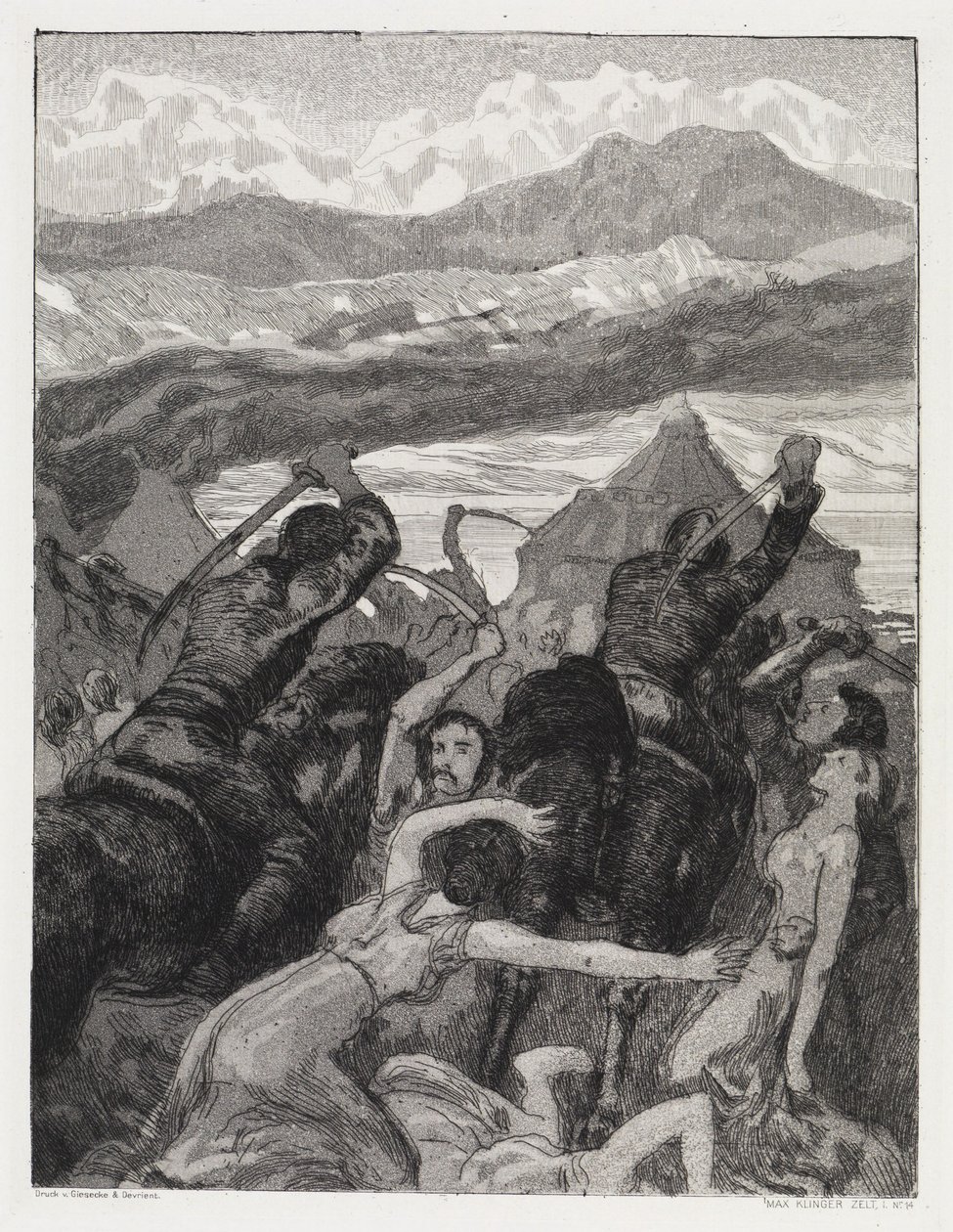 Irruzione (Tenda, Opus XIV, Parte I, n. 14) da Max Klinger