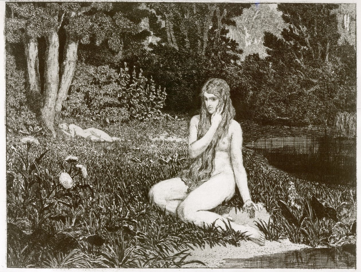Eva e il futuro (Opus III), foglio 1: Eva da Max Klinger