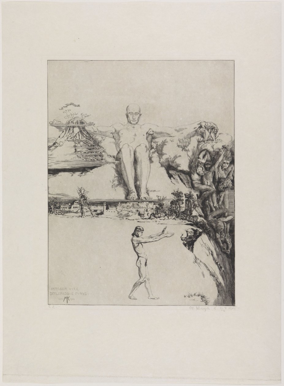 Integer vitae (foglio singolo da: Sulla morte, seconda parte, Opus XI, foglio 1) da Max Klinger