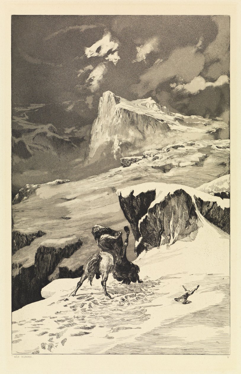 Centauri in lotta (Intermezzi, Opus IV, tavola 5) da Max Klinger