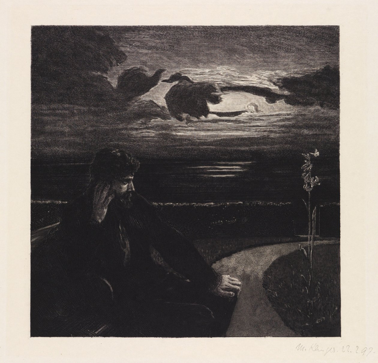 Notte (Della morte, prima parte, opus XI, tavola 1) da Max Klinger