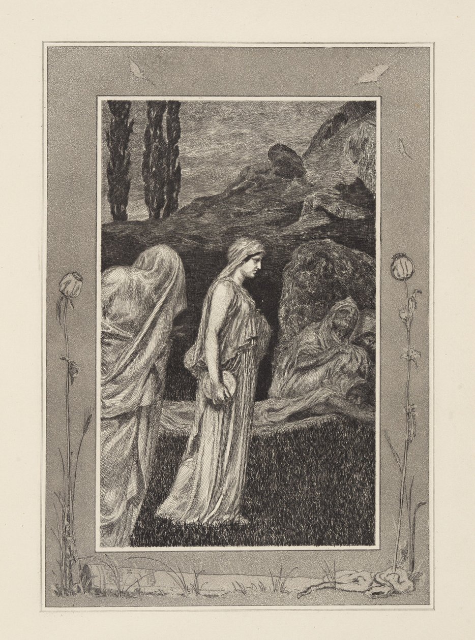 Psiche nel Tartaro (Amore e Psiche, Opus V, tavola 39) da Max Klinger