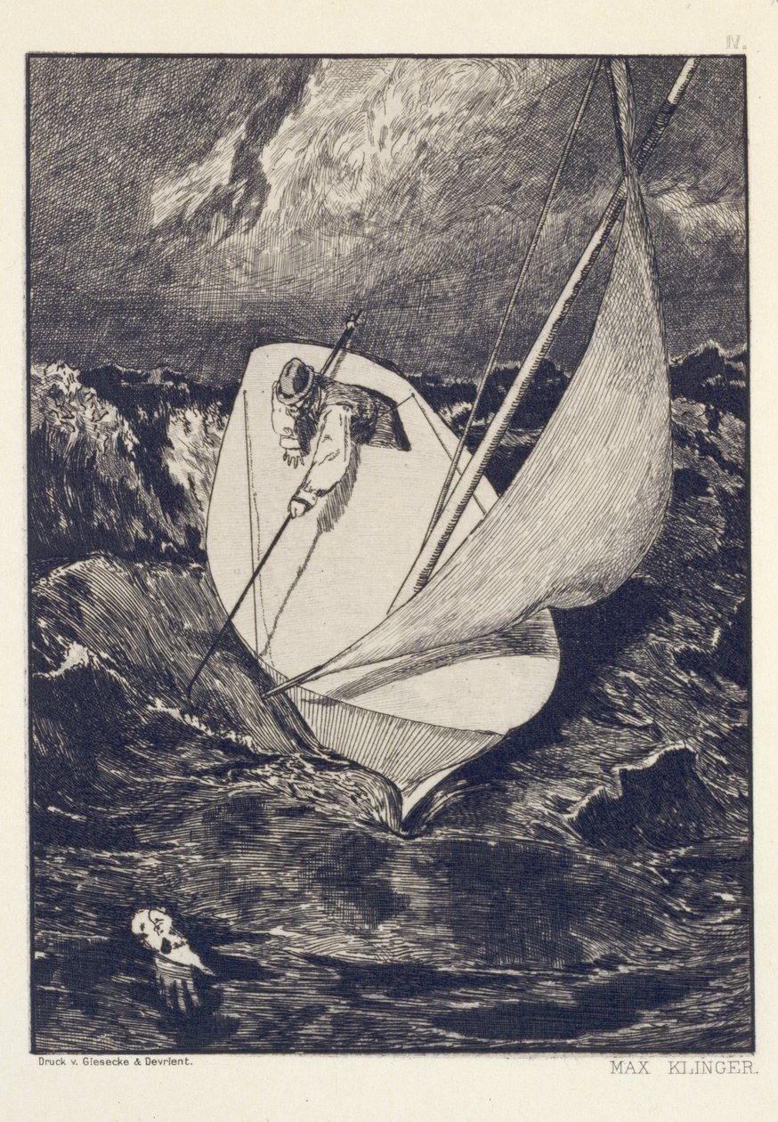Rescue, foglio 4 della serie “Parafrasi sul ritrovamento di un guanto” da Max Klinger