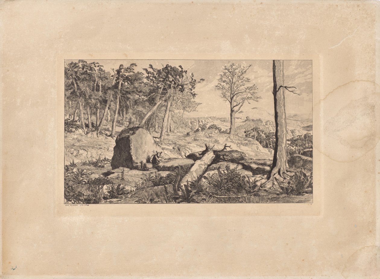 Simplicius nella solitudine della foresta (tavola X), da Intermezzi. Acqueforti, op. IV. 12 composizioni da Max Klinger