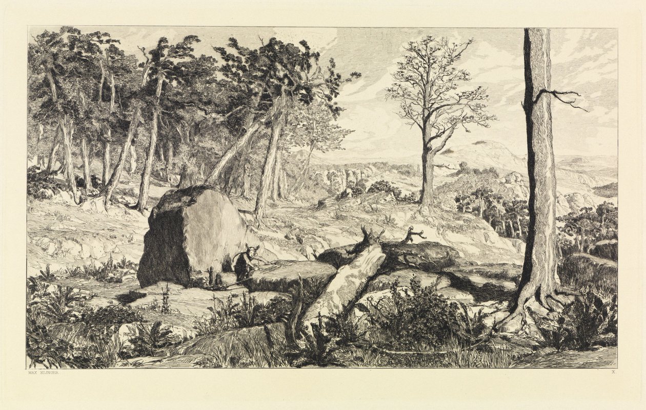 Simplicius nella landa deserta (Intermezzi, Opus IV, foglio 10) da Max Klinger