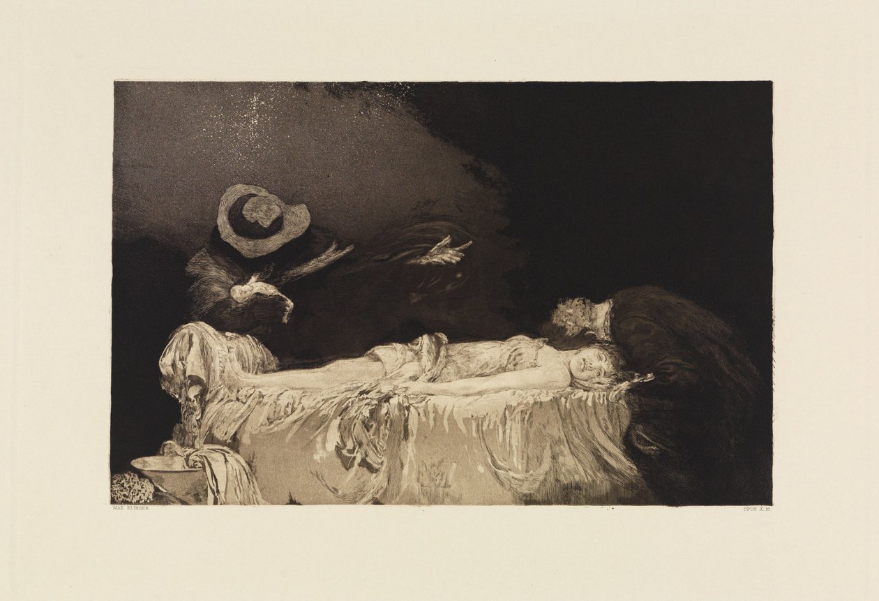Morte (Un amore, Opus X, tavola 10) da Max Klinger