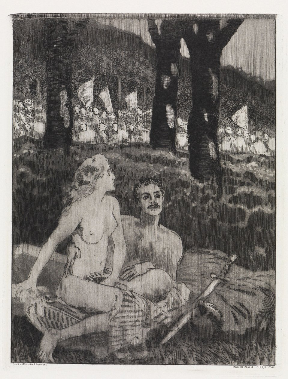 Notte nella foresta (Tenda, Opus XIV, Parte II, n. 42) da Max Klinger
