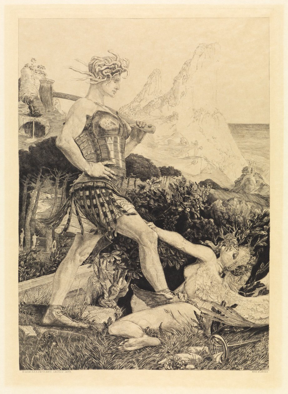 Tempo e fama (Sulla morte, seconda parte, opus XI, tavola 11) da Max Klinger