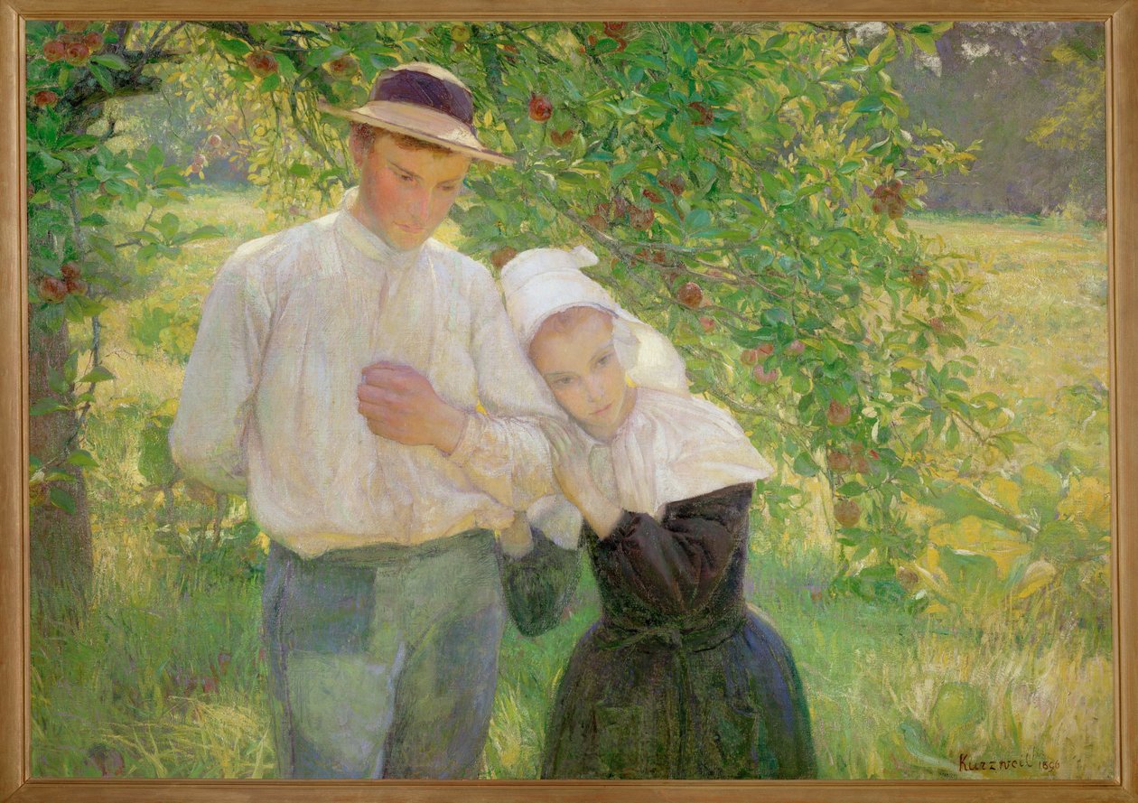 Spaziergang im Garten - Una passeggiata in giardino... (dipinto su tela) da Max Kurzweil