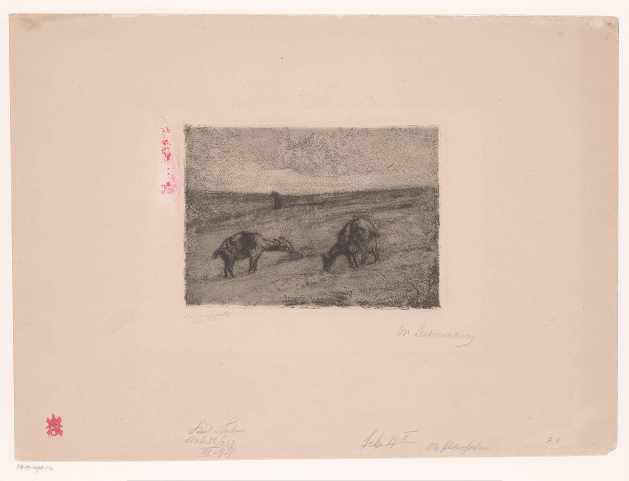 Paesaggio con capre al pascolo da Max Liebermann (signed by artist)
