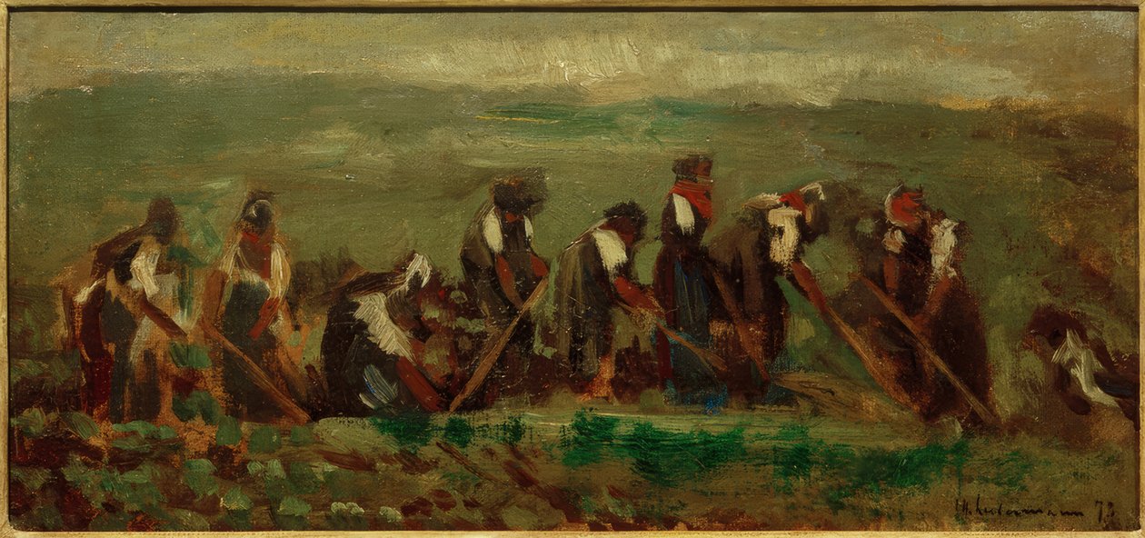 Lavoratori nel campo di barbabietole - Studio di composizione da Max Liebermann