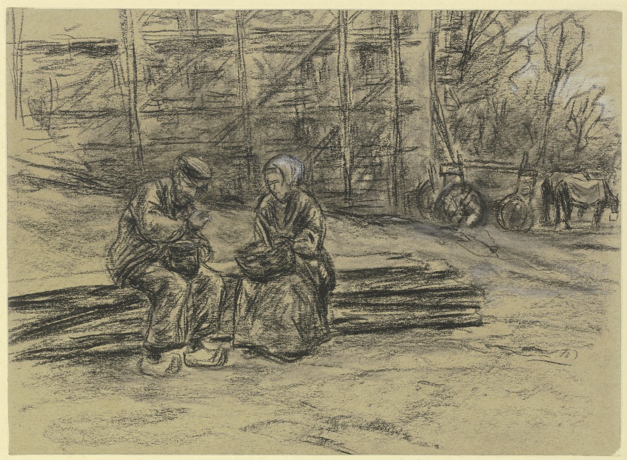 Un operaio mentre consuma il suo pranzo da Max Liebermann