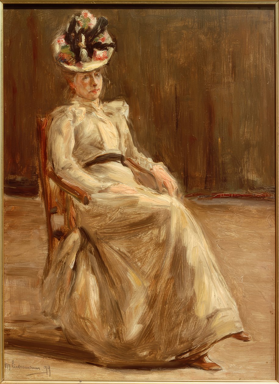 Ritratto di una signora seduta a figura intera da Max Liebermann